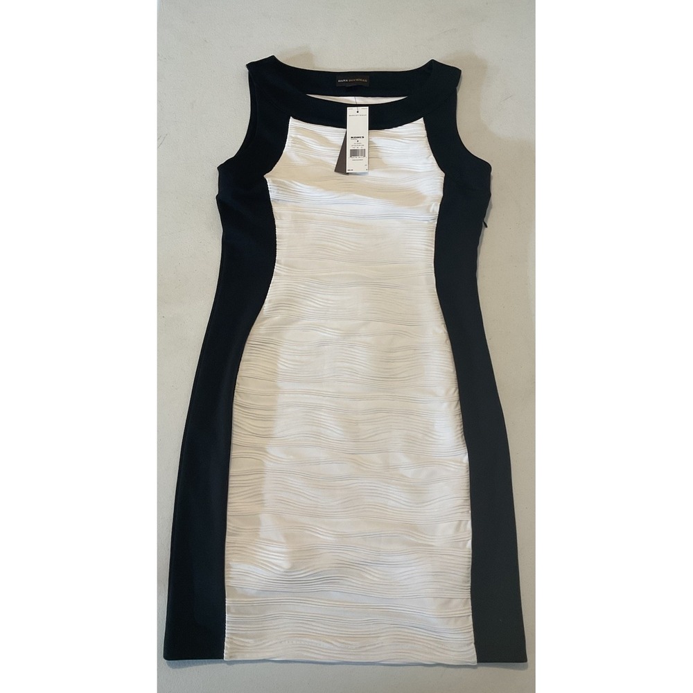 Dana Buchman Black And White Body Con Dress Size 8 Elegant NWT